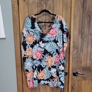Floral V-Neck Women Top